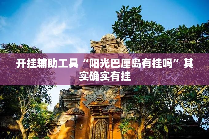 开挂辅助工具“阳光巴厘岛有挂吗”其实确实有挂