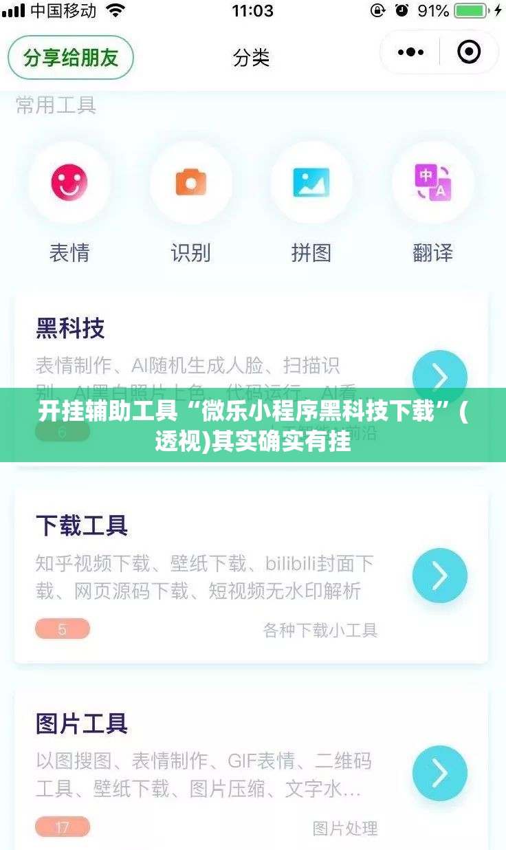 开挂辅助工具“微乐小程序黑科技下载”(透视)其实确实有挂