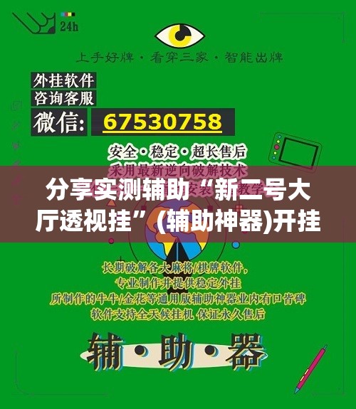 分享实测辅助“新二号大厅透视挂”(辅助神器)开挂详细教程