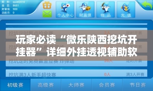 玩家必读“微乐陕西挖坑开挂器”详细外挂透视辅助软件教程