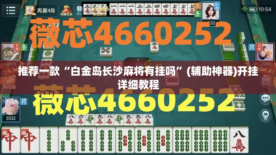 推荐一款“白金岛长沙麻将有挂吗	”(辅助神器)开挂详细教程