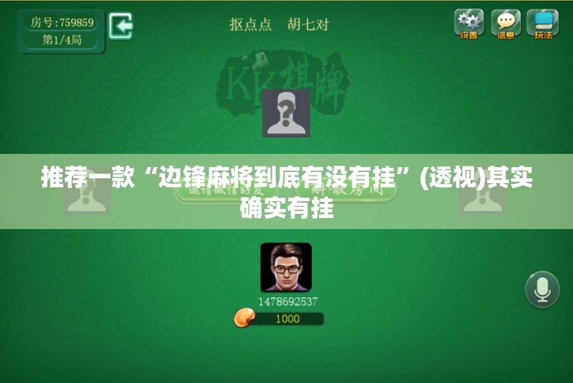 推荐一款“边锋麻将到底有没有挂”(透视)其实确实有挂