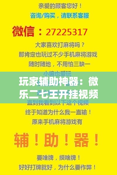 玩家辅助神器：微乐二七王开挂视频”开挂(透视)辅助神器