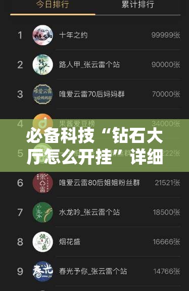 必备科技“钻石大厅怎么开挂”详细分享装挂步骤