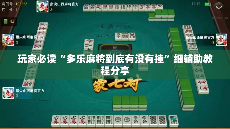 玩家必读“多乐麻将到底有没有挂”细辅助教程分享