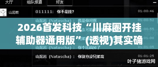2026首发科技“川麻圈开挂辅助器通用版	”(透视)其实确实有挂