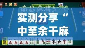 实测分享“中至余干麻将万能开挂器”开挂(透视)辅助神器