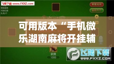 可用版本“手机微乐湖南麻将开挂辅助器通用版”(透视)其实确实有挂