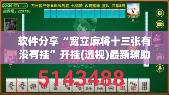 软件分享“宽立麻将十三张有没有挂”开挂(透视)最新辅助详细
