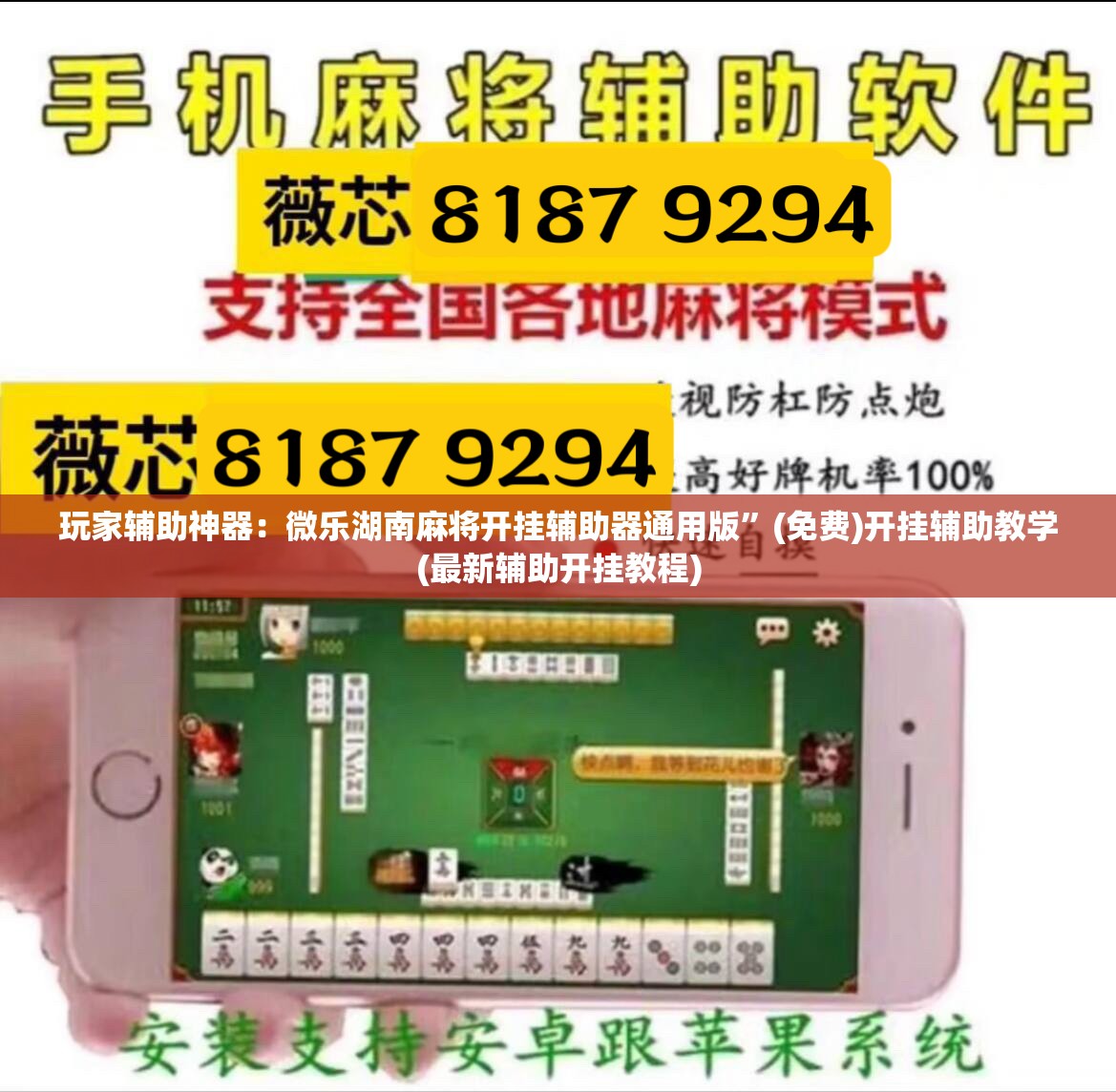 玩家辅助神器：微乐湖南麻将开挂辅助器通用版	”(免费)开挂辅助教学(最新辅助开挂教程)