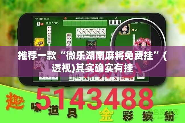 推荐一款“微乐湖南麻将免费挂”(透视)其实确实有挂