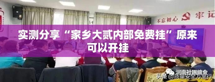 实测分享“家乡大贰内部免费挂	”原来可以开挂