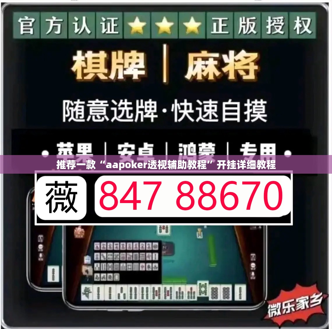 推荐一款“aapoker透视辅助教程”开挂详细教程