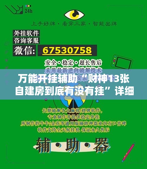 万能开挂辅助“财神13张自建房到底有没有挂”详细外挂透视辅助软件教程