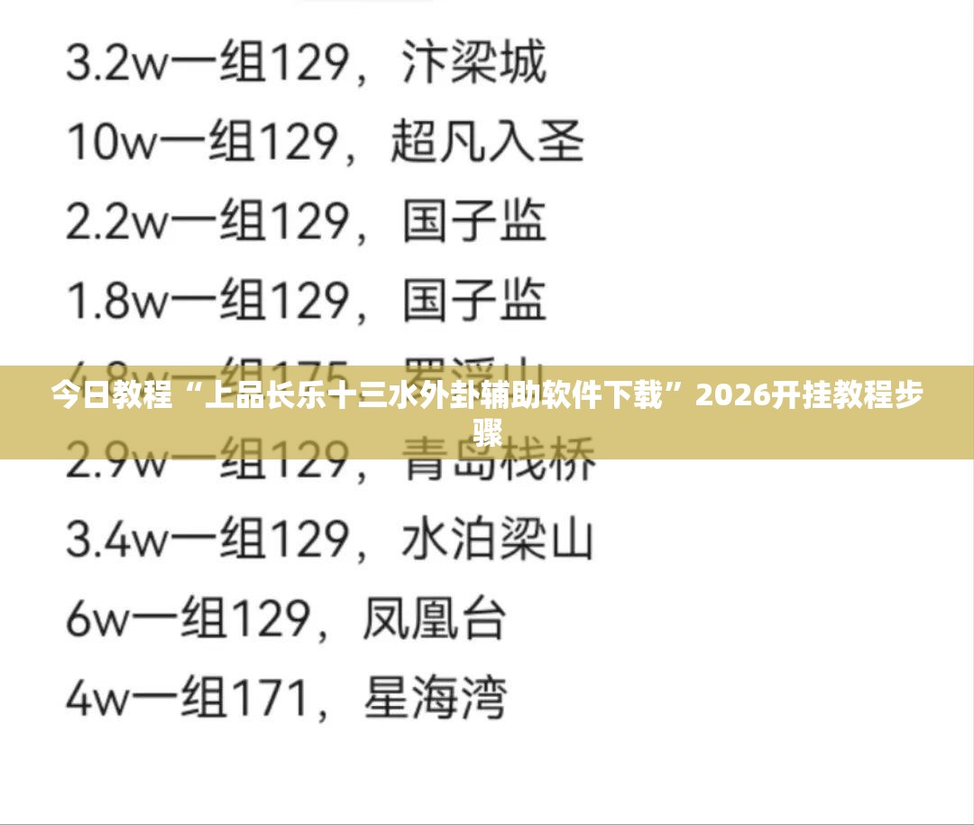 今日教程“上品长乐十三水外卦辅助软件下载”2026开挂教程步骤