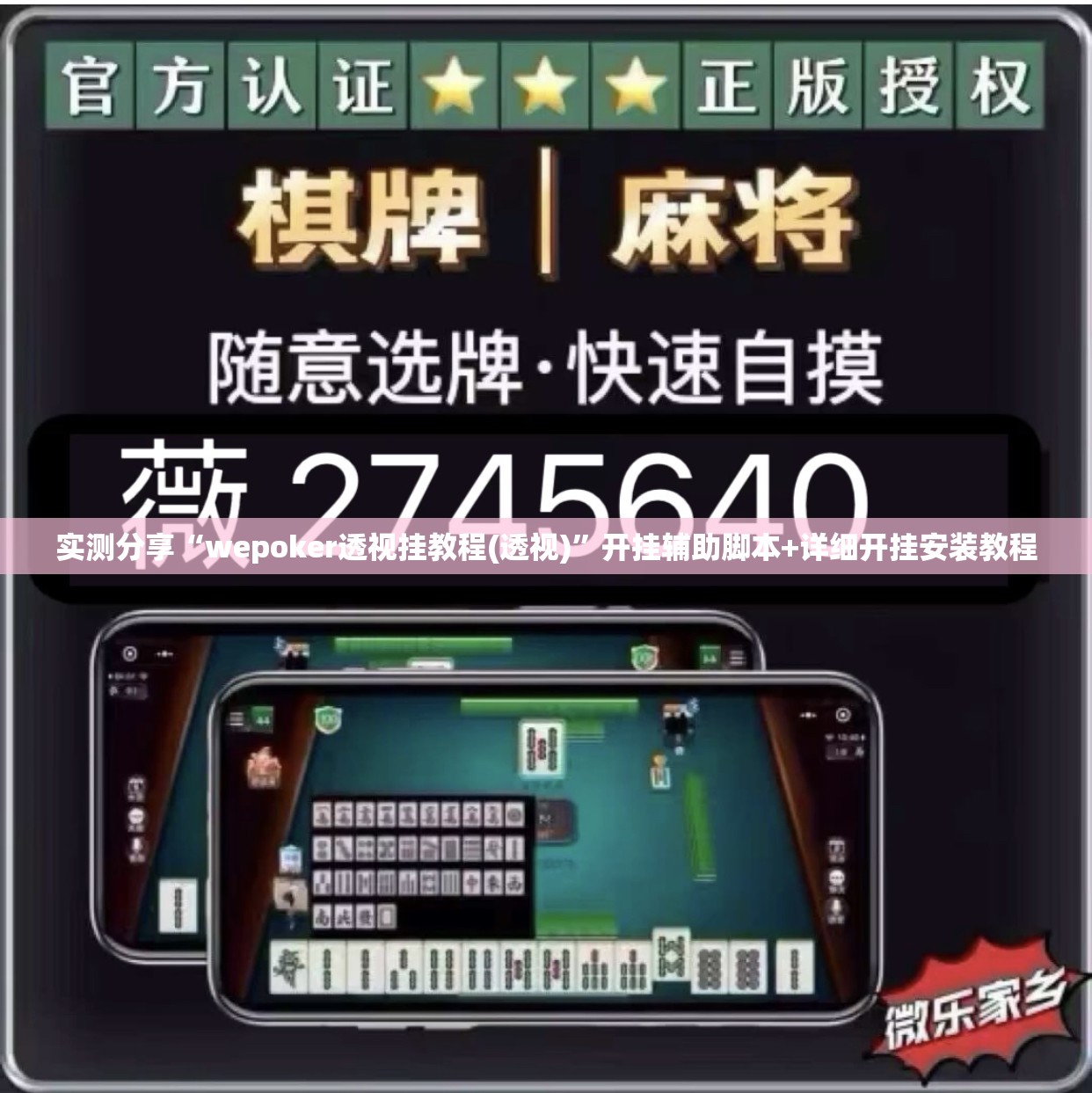 实测分享“wepoker透视挂教程(透视)”开挂辅助脚本+详细开挂安装教程