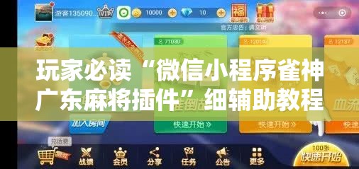 玩家必读“微信小程序雀神广东麻将插件”细辅助教程分享
