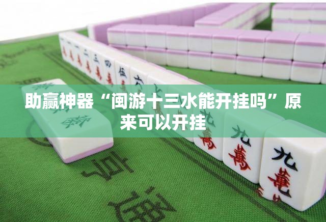 助赢神器“闽游十三水能开挂吗”原来可以开挂