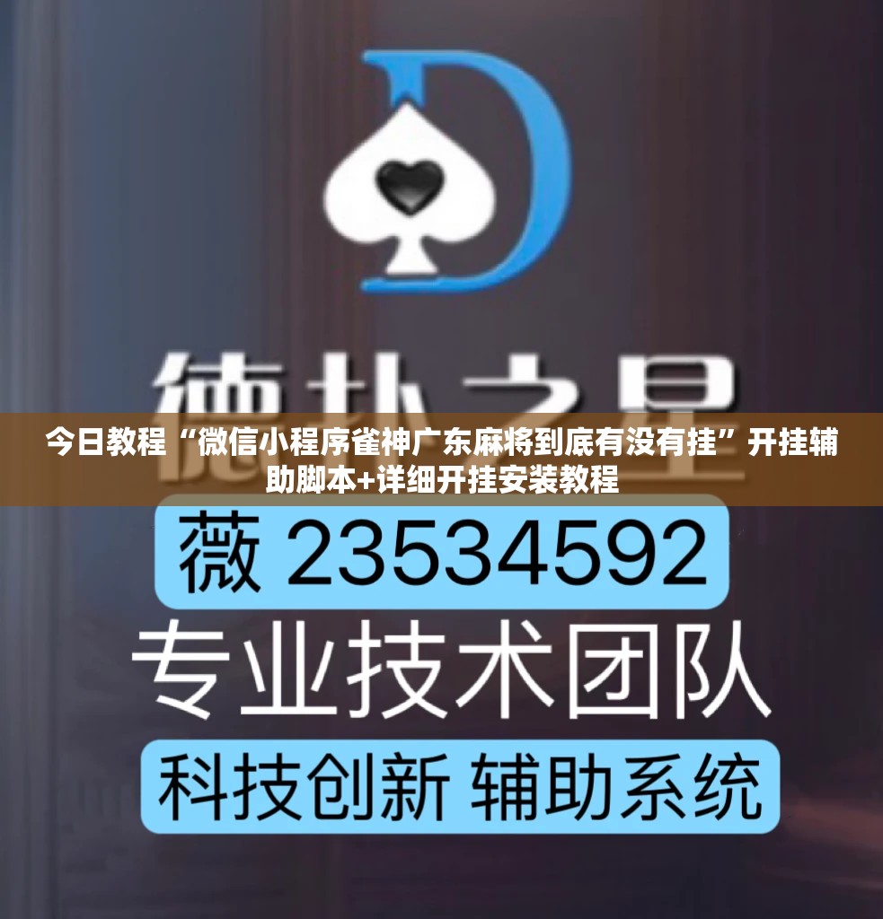 今日教程“微信小程序雀神广东麻将到底有没有挂	”开挂辅助脚本+详细开挂安装教程