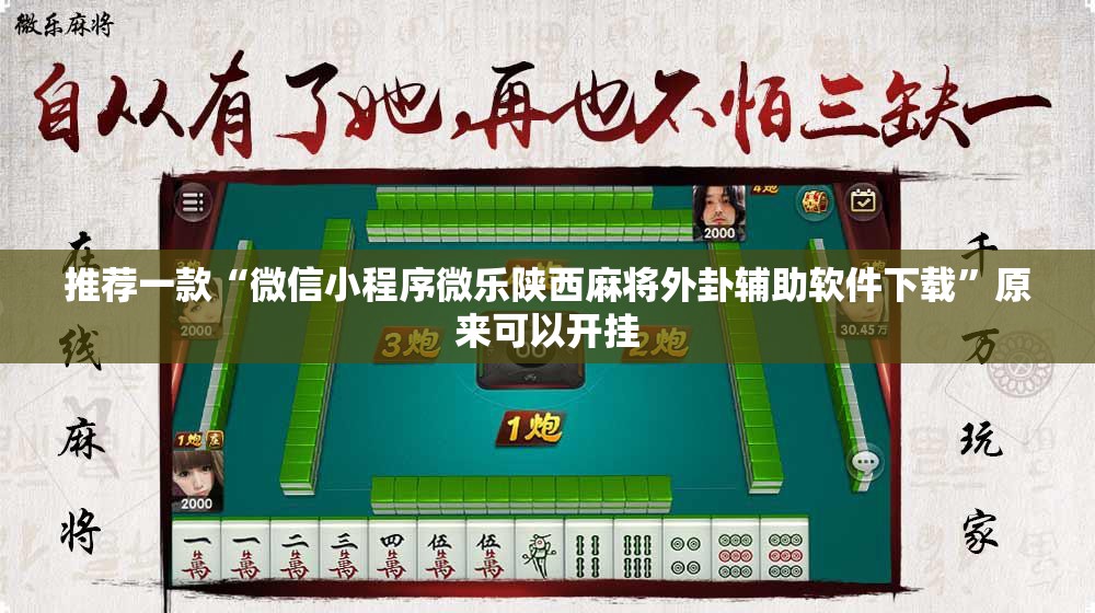 推荐一款“微信小程序微乐陕西麻将外卦辅助软件下载	”原来可以开挂