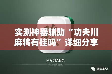 实测神器辅助“功夫川麻将有挂吗”详细分享装挂步骤