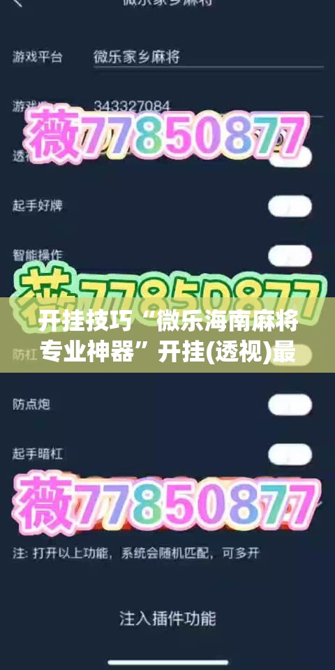 开挂技巧“微乐海南麻将专业神器	”开挂(透视)最新辅助详细