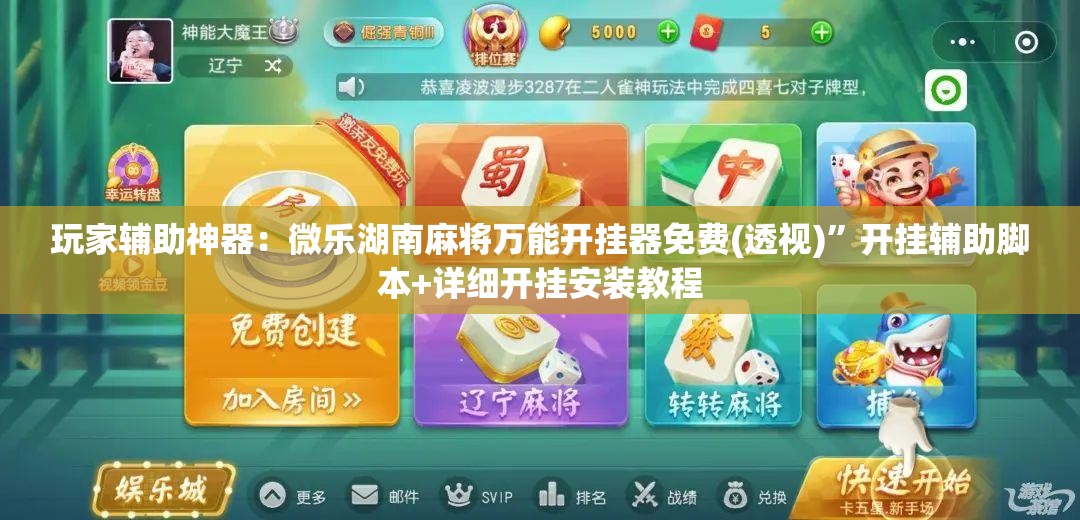 玩家辅助神器：微乐湖南麻将万能开挂器免费(透视)”开挂辅助脚本+详细开挂安装教程