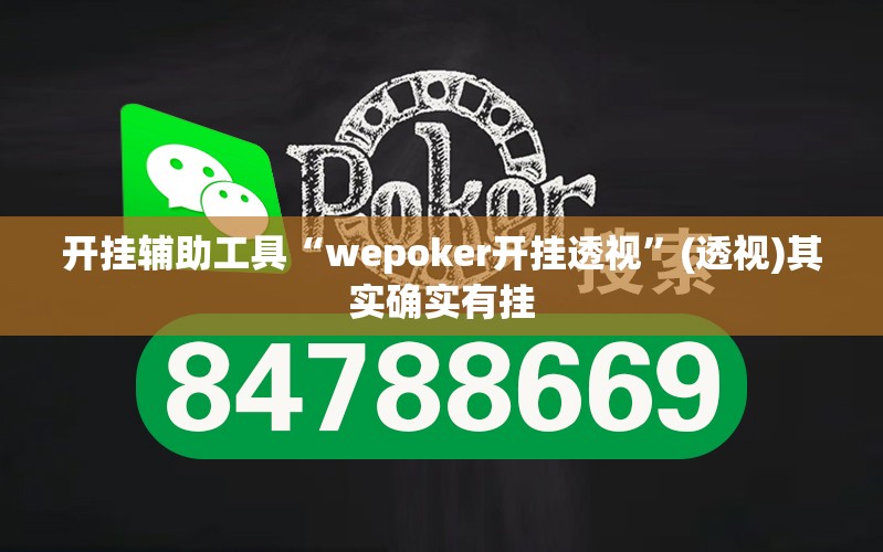 开挂辅助工具“wepoker开挂透视”(透视)其实确实有挂