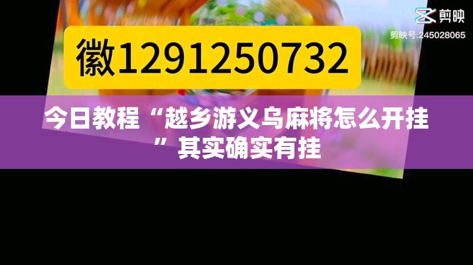 今日教程“越乡游义乌麻将怎么开挂	”其实确实有挂