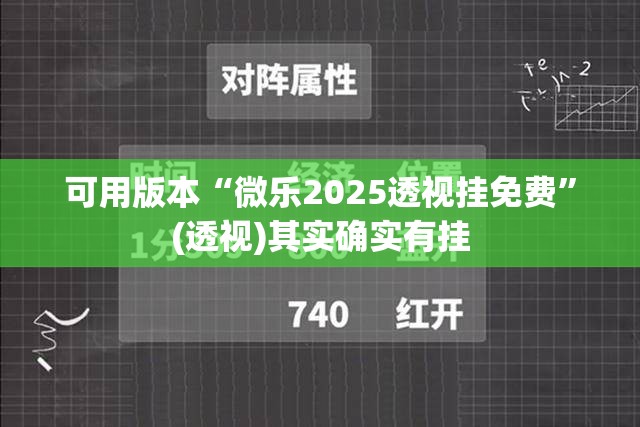 可用版本“微乐2025透视挂免费”(透视)其实确实有挂