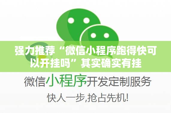 强力推荐“微信小程序跑得快可以开挂吗”其实确实有挂
