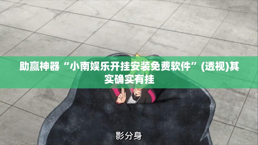 助赢神器“小南娱乐开挂安装免费软件”(透视)其实确实有挂