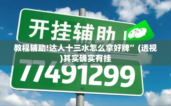 教程辅助!达人十三水怎么拿好牌	”(透视)其实确实有挂