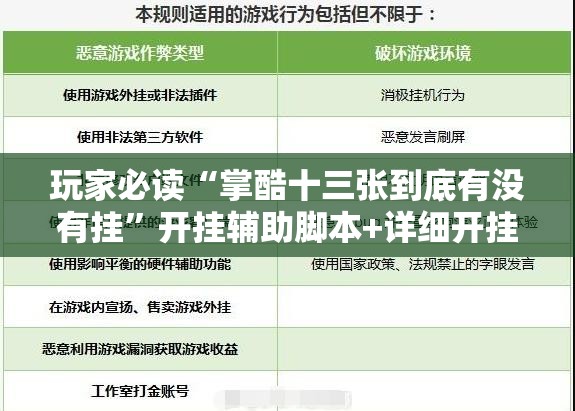 玩家必读“掌酷十三张到底有没有挂	”开挂辅助脚本+详细开挂安装教程