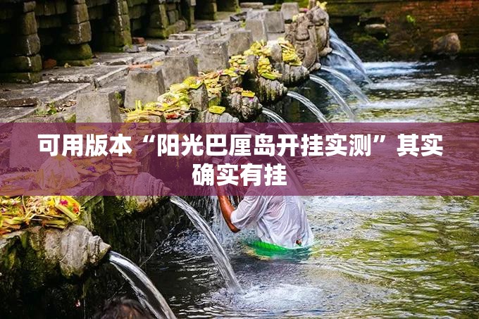 可用版本“阳光巴厘岛开挂实测”其实确实有挂