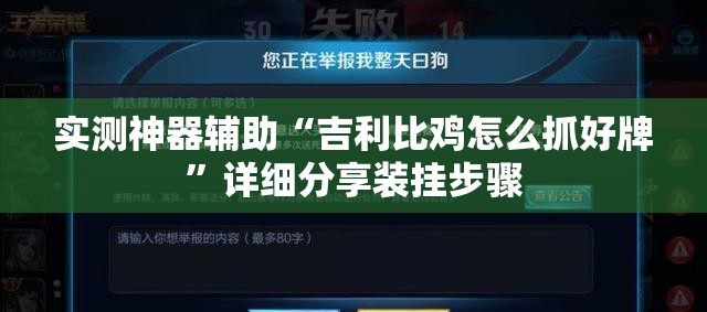 实测神器辅助“吉利比鸡怎么抓好牌	”详细分享装挂步骤