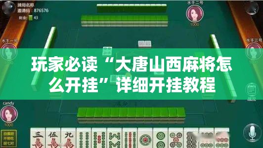 玩家必读“大唐山西麻将怎么开挂”详细开挂教程