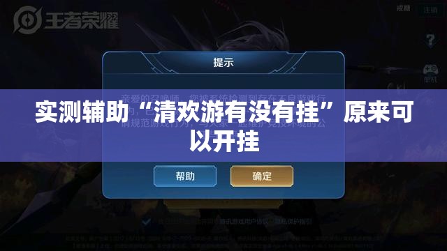 实测辅助“清欢游有没有挂	”原来可以开挂