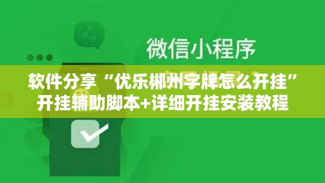 软件分享“优乐郴州字牌怎么开挂	”开挂辅助脚本+详细开挂安装教程
