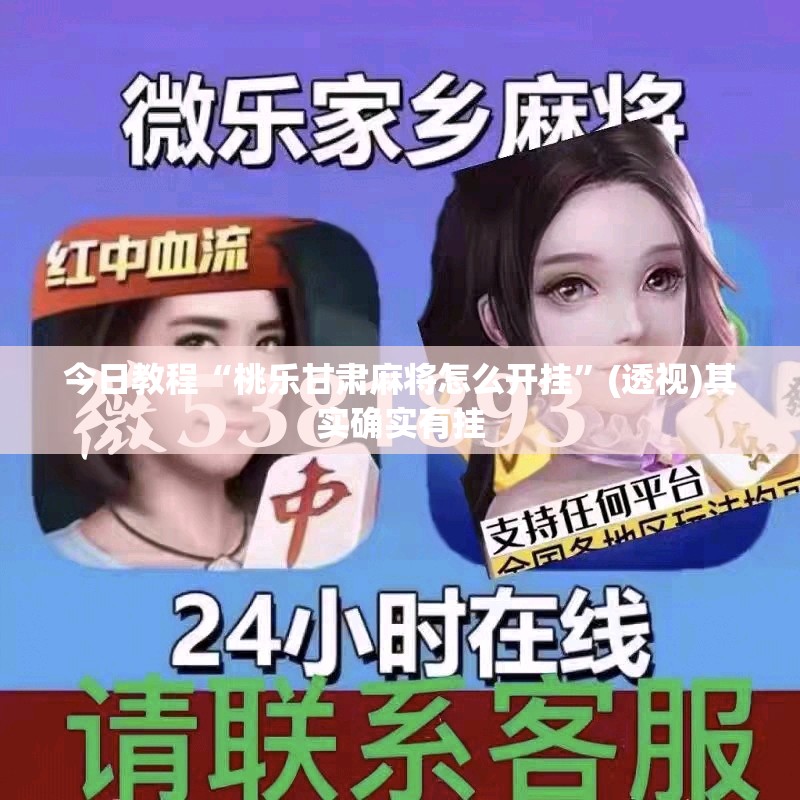 今日教程“桃乐甘肃麻将怎么开挂”(透视)其实确实有挂