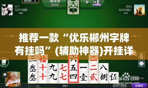 推荐一款“优乐郴州字牌有挂吗”(辅助神器)开挂详细教程
