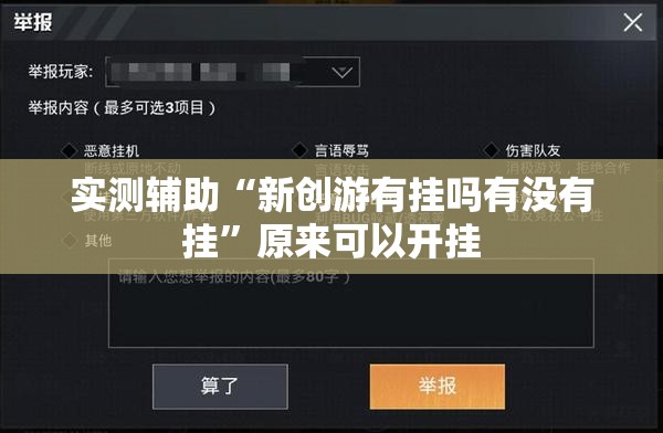 实测辅助“新创游有挂吗有没有挂”原来可以开挂