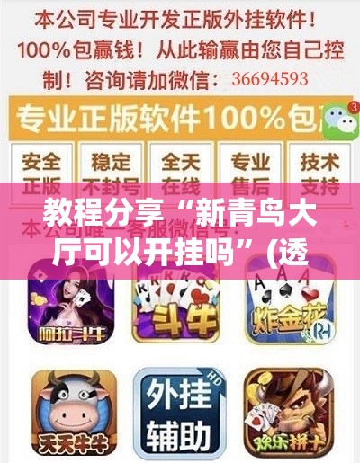 教程分享“新青鸟大厅可以开挂吗”(透视挂)辅助下载教程