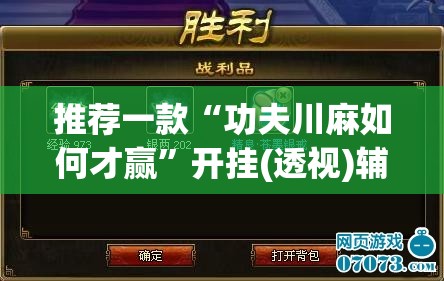 推荐一款“功夫川麻如何才赢”开挂(透视)辅助神器