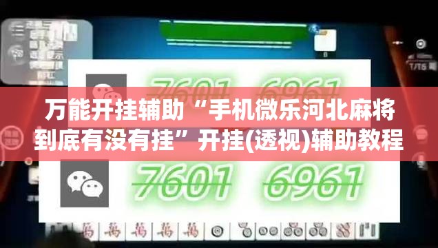 万能开挂辅助“手机微乐河北麻将到底有没有挂”开挂(透视)辅助教程
